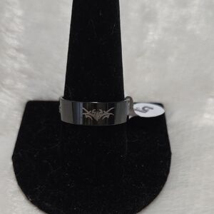Black Stainless Steel Men's Ring.Size 11.